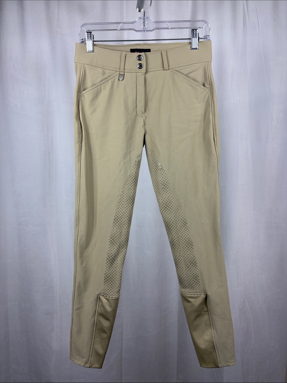 Horze Women’s Silicone Full Seat Equestrian Riding Breeches in Beige/Tan. - Picture 2 of 9